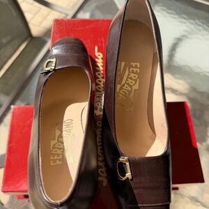 Salvatore Ferragamo Brown Leather Loafers Size 5B